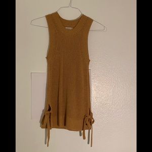 Mustard yellow knit tank top